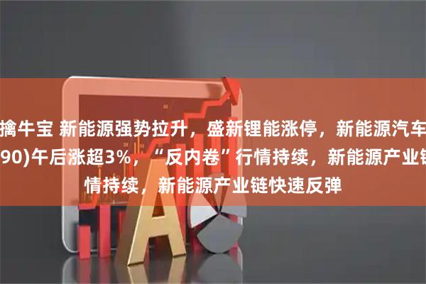 擒牛宝 新能源强势拉升，盛新锂能涨停，新能源汽车ETF(516390)午后涨超3%，“反内卷”行情持续，新能源产业链快速反弹